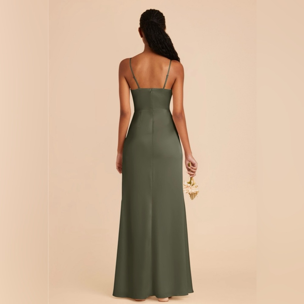 Birdy Grey Lydia Matte Satin Olive Maxi Dress - Picture 3 of 7